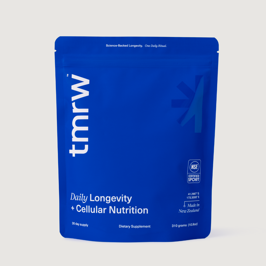 Tmrw NMN longevity supplement NSF Certified for Sport — third-party tested anti-ageing powder made in New Zealand